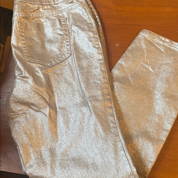 Chico's Metallic Silver Jeans Pants NWT Size 3 16 - Picture 9 of 9